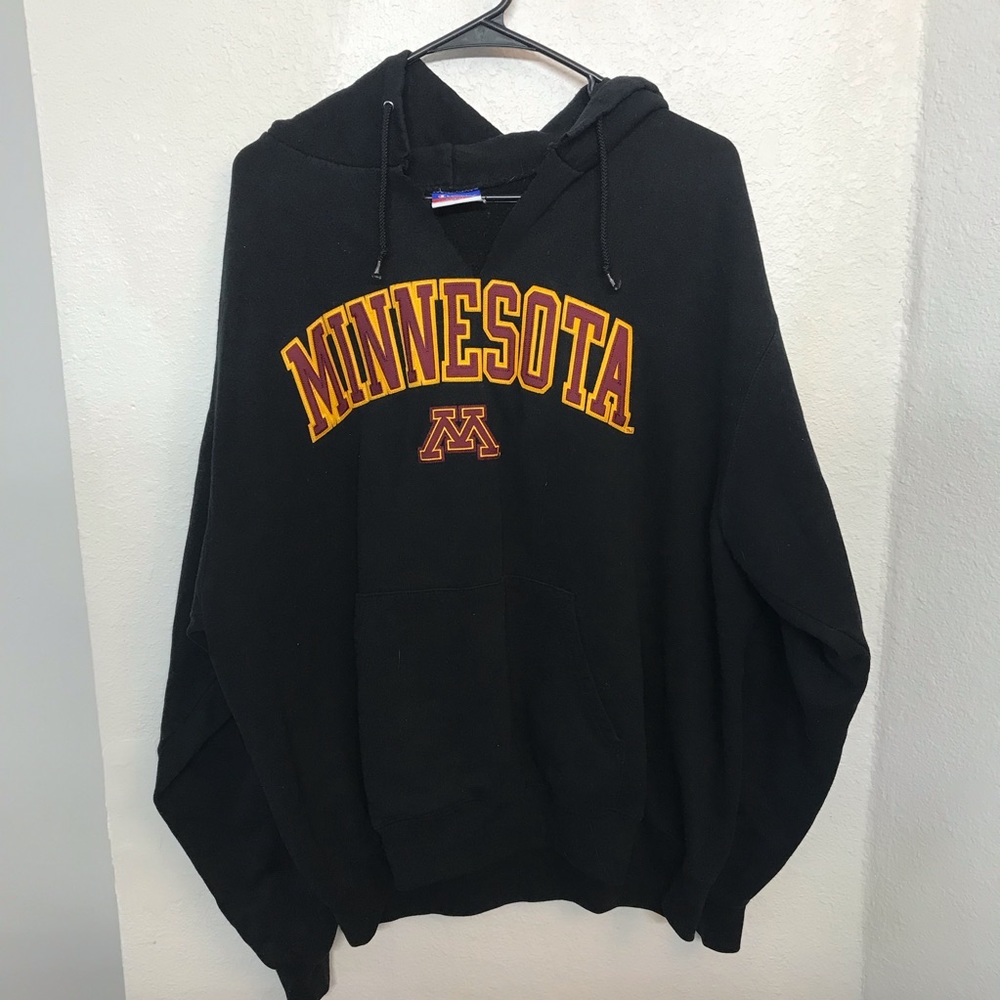 University of Minnesota Black V Neck Hoodie